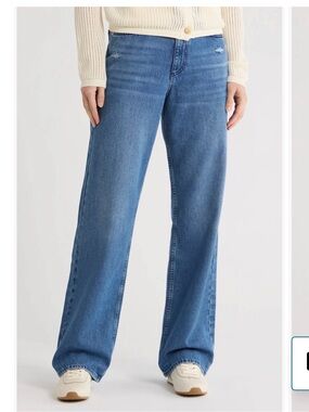 rag & bone relaxed Straight-Leg Jeans in Medium Blue Wash